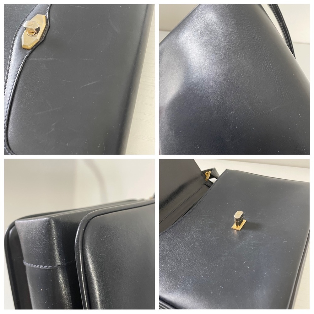 Bally vintage dark navy blue leather turnlock flap shoulder bag - Picture 7 of 14